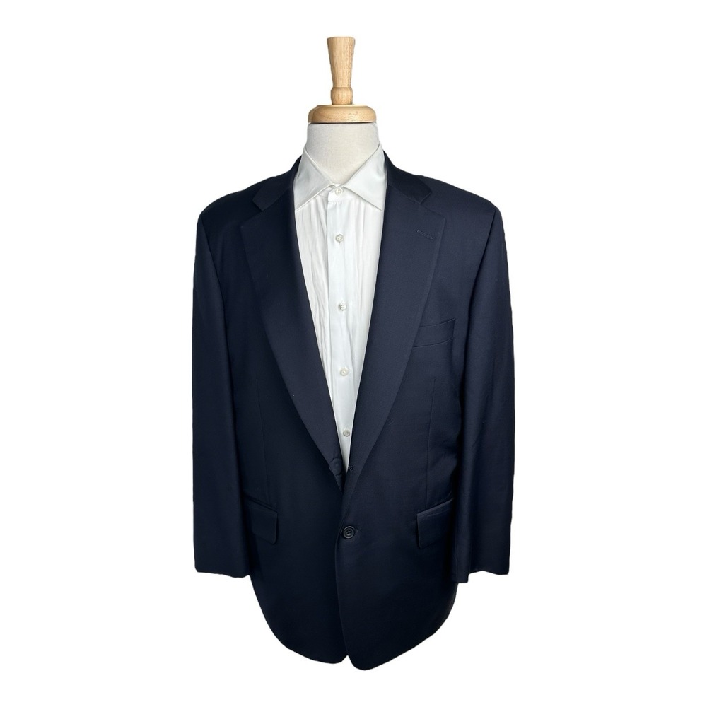 Paul Stuart Navy Blue Super 120s Wool 2 Piece Suit 43R 36x28 Mens